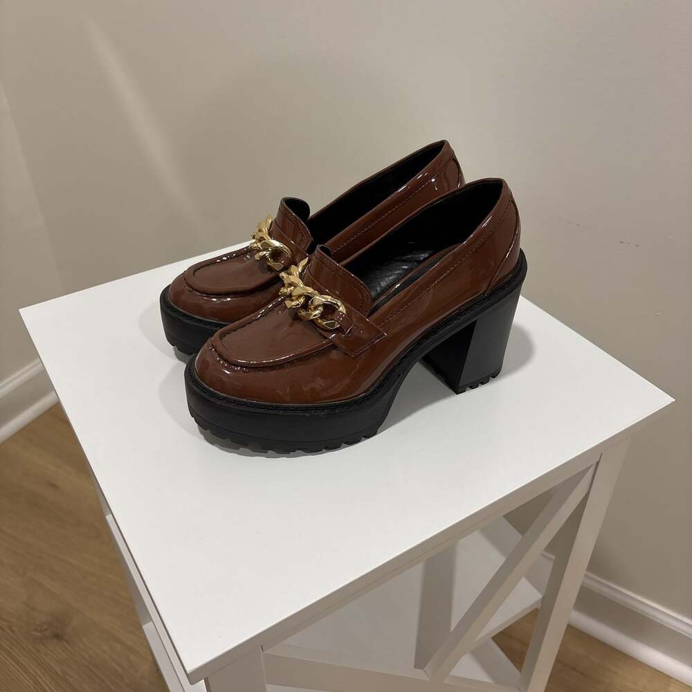 Madden Girl Kassidy Platform Tailored Lug Sole Heeled Loafers